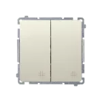 SIMON BASIC WMUL-07001x-9011 Łącznik krzyżowy podwójny (moduł) 10AX, 250V~, szybkozłącza; beż