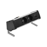 SIMON 480 TS48-430E20B00-40 Biurkowy zestaw gniazd 2 gn. typ E + ładowarka USB typ A+C; złącze 10 cm przewód; aluminium-czarny