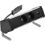 SIMON 480 TS48-410E20B00-40 Biurkowy zestaw gniazd 2 gn. typ E + ładowarka USB typ A+C; złącze w układzie Wieland; aluminium-czarny