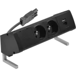 SIMON 480 TS48-410E20B00-44 Biurkowy zestaw gniazd 2 gn. typ E + ładowarka USB typ A+C; złącze w układzie Wieland; czarny