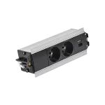 SIMON 480 TS48-530E20B00-40 Indesk 2 gn. typ E + ładowarka USB typ A+C; złącze 10 cm przewód; aluminium-czarny