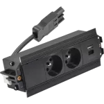 SIMON 480 TS48-510E20B00-44 Indesk 2 gn. typ E + ładowarka USB typ A+C; złącze w układzie Wieland; czarny