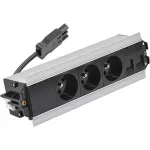 SIMON 480 TS48-510E300K0-40 Indesk 3 gn. typ E i płytka dla 2 złączy RJ45 keystone; złącze w układzie Wieland; aluminium-czarny