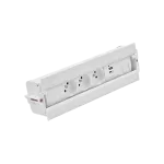 SIMON 480 TS48-610E30BK0-33 Spinner 3 gn. typ E + ładow. USB A+C i płytka dla 2 złączy RJ45 keystone; złącze w układzie Wieland; biały