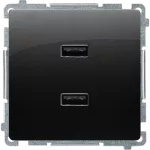 SIMON BASIC WB-MC2USBx-01-Y1Bx Ładowarka 2 x USB (moduł), 2.1 A, 5V DC, 230V; czarny