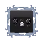 SIMON 10 WC-ASKxxxx-01-49xx Gniazdo antenowe R-TV-SAT końcowe / zakończeniowe do gniazda przelotowego (moduł). 1x wejście: 5 MHz-2,4 GHz; czarny mat