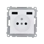 SIMON 54 WMDW-001111-011 Gniazdo wtyczkowe z zintegrowaną ładowarką 2xUSB (moduł), 2.1 A, 5 V DC, 230 V; biały *Wycofany z oferty - do wyczerpania zapasów magazynowych