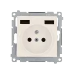 SIMON 54 WMDW-001111-041 Gniazdo wtyczkowe z zintegrowaną ładowarką 2xUSB (moduł), 2.1 A, 5 V DC, 230 V; kremowy *Wycofany z oferty - do wyczerpania zapasów magazynowych