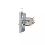 SIMON 55 WMDA-P93xx6-114 Gniazdo komputerowe podwójne RJ45 kategoria 6, ekranowane z przesłoną przeciwkurzową (moduł); Jasnoszary mat