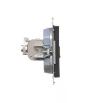 SIMON 55 WMDA-P93xx5-149 Gniazdo komputerowe pojedyncze RJ45 kategoria 6, ekranowane z przesłoną przeciwkurzową (moduł); Czarny mat