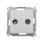 SIMON 55 WMDA-021002-143 Gniazdo antenowe R-TV przelotowe 10 dB (moduł). 1x Wejście: 5÷862 MHz; Aluminium mat