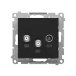 SIMON 55 WMDA-021007-149 Gniazdo antenowe satelitarne podwójne SAT-SAT-RTV (moduł). 2x Wejście: 5 MHz÷2,4 GHz; Czarny mat