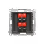 SIMON 55 WMDG-01300x-149 Gniazdo głośnikowe 4-krotne (moduł). Przekrój przewodów dla wejścia i wyjścia 2,5 mm2; Czarny mat