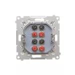SIMON 55 WMDG-01300x-143 Gniazdo głośnikowe 4-krotne (moduł). Przekrój przewodów dla wejścia i wyjścia 2,5 mm2; Aluminium mat