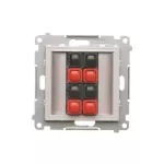 SIMON 55 WMDG-01300x-143 Gniazdo głośnikowe 4-krotne (moduł). Przekrój przewodów dla wejścia i wyjścia 2,5 mm2; Aluminium mat