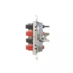 SIMON 55 WMDG-01300x-143 Gniazdo głośnikowe 4-krotne (moduł). Przekrój przewodów dla wejścia i wyjścia 2,5 mm2; Aluminium mat
