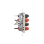 SIMON 55 WMDG-01300x-143 Gniazdo głośnikowe 4-krotne (moduł). Przekrój przewodów dla wejścia i wyjścia 2,5 mm2; Aluminium mat