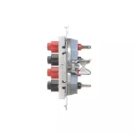 SIMON 55 WMDG-01300x-114 Gniazdo głośnikowe 4-krotne (moduł). Przekrój przewodów dla wejścia i wyjścia 2,5 mm2; Jasnoszary mat