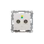 Simon 54 WMDE-012000-011AB Gniazdo ekwipotencjalne podwójne (moduł); antybakteryjny biały