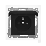 SIMON 55 WMDW-50123x-149 Gniazdo wtyczkowe do wersji IP44 z uszczelką (moduł) 16 A, 250 V~, szybkozłącza. Klapka w kolorze pokrywy; Czarny mat