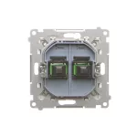 SIMON 55 WMDA-P98xx8-143 Gniazdo światłowodowe / optyczne podwójne SC/APC (moduł); Aluminium mat