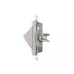 SIMON 55 WMDA-P97xx7-143 Pokrywa gniazd teleinformatycznych na Keystone skośna podwójna z polem opisowym (moduł); Aluminium mat