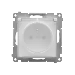 SIMON 55 WMDW-50122x-111A Gniazdo wtyczkowe do wersji IP44 bez uszczelki (moduł) 16 A, 250 V~, szybkozłącza. Klapka transparentna; Biały mat
