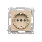 SIMON 55 WMDW-021111-144 Gniazdo Schuko z przesłonami (moduł) 16 A, 250 V~, szybkozłącza; Szampański mat