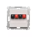 SIMON 55 WMDG-01200x-114 Gniazdo głośnikowe 2-krotne (moduł). Przekrój przewodów dla wejścia i wyjścia 2,5 mm2; Jasnoszary mat
