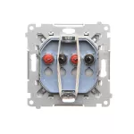 SIMON 55 WMDG-01200x-114 Gniazdo głośnikowe 2-krotne (moduł). Przekrój przewodów dla wejścia i wyjścia 2,5 mm2; Jasnoszary mat
