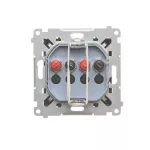 SIMON 55 WMDG-01200x-149 Gniazdo głośnikowe 2-krotne (moduł). Przekrój przewodów dla wejścia i wyjścia 2,5 mm2; Czarny mat