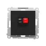 SIMON 55 WMDG-01100x-149 Gniazdo głośnikowe 1-krotne (moduł). Przekrój przewodów dla wejścia i wyjścia 2,5 mm2; Czarny mat