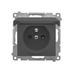 SIMON 55 WMDW-50122x-116 Gniazdo wtyczkowe do wersji IP44 bez uszczelki (moduł) 16 A, 250 V~, szybkozłącza. Klapka w kolorze pokrywy; Grafitowy mat