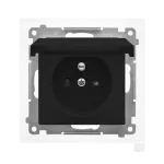 SIMON 55 WMDW-50122x-149 Gniazdo wtyczkowe do wersji IP44 bez uszczelki (moduł) 16 A, 250 V~, szybkozłącza. Klapka w kolorze pokrywy; Czarny mat