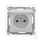 SIMON 55 WMDW-50122x-143 Gniazdo wtyczkowe do wersji IP44 bez uszczelki (moduł) 16 A, 250 V~, szybkozłącza. Klapka w kolorze pokrywy; Aluminium mat