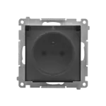 SIMON 55 WMDW-50122x-149A Gniazdo wtyczkowe do wersji IP44 bez uszczelki (moduł) 16 A, 250 V~, szybkozłącza. Klapka transparentna; Czarny mat