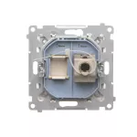 SIMON 55 WMDA-P93xx5-144 Gniazdo komputerowe pojedyncze RJ45 kategoria 6, ekranowane z przesłoną przeciwkurzową (moduł); Szampański mat