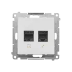 SIMON 55 WMDK-16105N-114 Gniazdo komputerowe RJ45 kategoria 5e + telefoniczne RJ12 (moduł); Jasnoszary mat