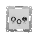 SIMON 55 WMDA-021007-143 Gniazdo antenowe satelitarne podwójne SAT-SAT-RTV (moduł). 2x Wejście: 5 MHz÷2,4 GHz; Aluminium mat