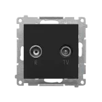 SIMON 55 WMDA-021002-149 Gniazdo antenowe R-TV przelotowe 10 dB (moduł). 1x Wejście: 5÷862 MHz; Czarny mat