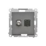 SIMON 55 WMDA-12xxxx-116 Gniazdo antenowe typu „F” + RJ45 kat.6 (moduł); Grafitowy mat
