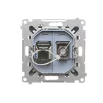 SIMON 55 WMDA-12xxxx-116 Gniazdo antenowe typu „F” + RJ45 kat.6 (moduł); Grafitowy mat