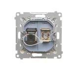 SIMON 55 WMDA-12xxxx-144 Gniazdo antenowe typu „F” + RJ45 kat.6 (moduł); Szampański mat