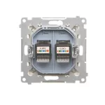SIMON 55 WMDA-P92xx4-144 Gniazdo telefoniczne podwójne RJ12 (moduł); Szampański mat