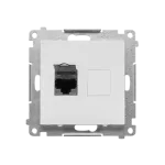 SIMON 55 WMDA-P93xx5-114 Gniazdo komputerowe pojedyncze RJ45 kategoria 6, ekranowane z przesłoną przeciwkurzową (moduł); Jasnoszary mat