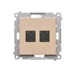 SIMON 55 WMDA-P92xx5-144 Gniazdo komputerowe podwójne RJ45 kategoria 6, z przesłoną przeciwkurzową (moduł); Szampański mat