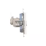 SIMON 55 WMDA-P93xx6-111 Gniazdo komputerowe podwójne RJ45 kategoria 6, ekranowane z przesłoną przeciwkurzową (moduł); Biały mat