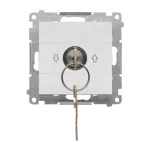 SIMON 55 WMDL-0K013x-114 Łącznik na kluczyk roletowy chwilowy – przycisk (moduł) 3 pozycyjny „I-0-II” 2 styki N/O, 5 A, 250 V~; Jasnoszary mat