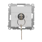 SIMON 55 WMDL-0K012x-143 Łącznik na kluczyk roletowy jednobiegunowy (moduł) 3 pozycyjny „I-0-II” 2 styki N/O, 5 A, 250 V~; Aluminium mat