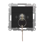 SIMON 55 WMDL-0K012x-149 Łącznik na kluczyk roletowy jednobiegunowy (moduł) 3 pozycyjny „I-0-II” 2 styki N/O, 5 A, 250 V~; Czarny mat